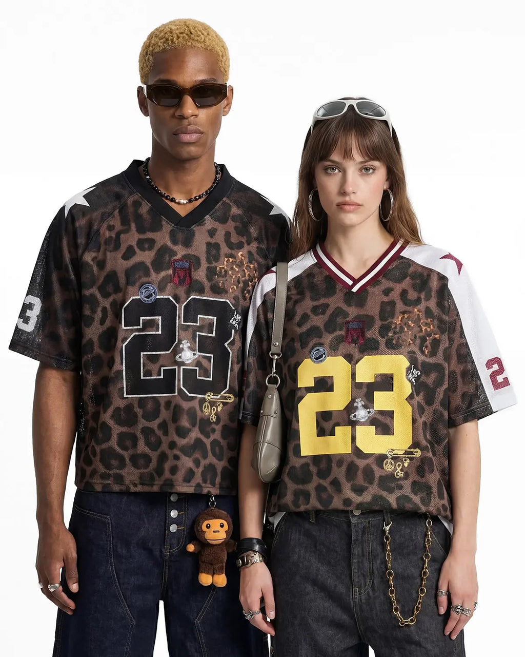 Inflation Streetwear Number 23 Leopard Mesh Jersey featuring bold leopard print mesh fabric and modern streetwear style.