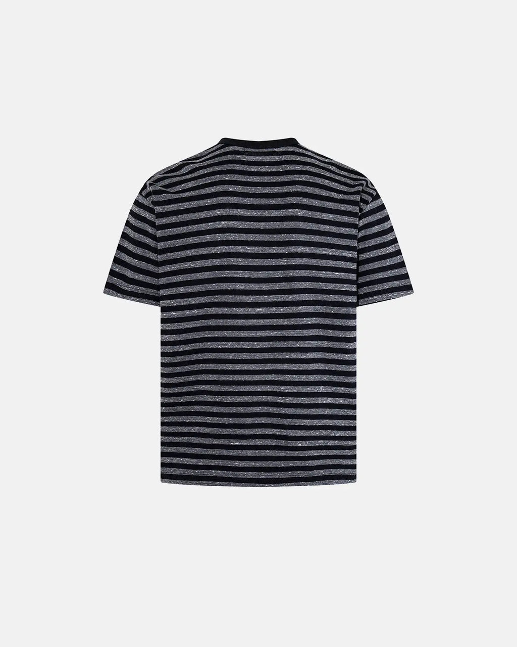 Inflation Streetwear striped Henley relaxed fit T-shirt with long sleeves and button neckline, casual style in bold stripe pattern.
