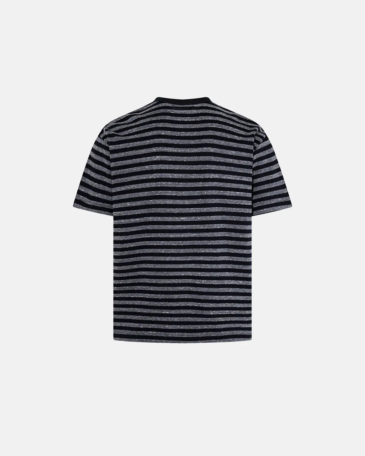 Inflation Streetwear striped Henley relaxed fit T-shirt with long sleeves and button neckline, casual style in bold stripe pattern.