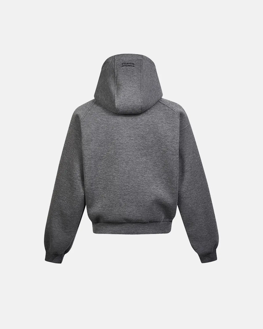 Grey boxy zip-up hoodie from INFLATION with a relaxed fit, featuring a front zipper and casual style.
