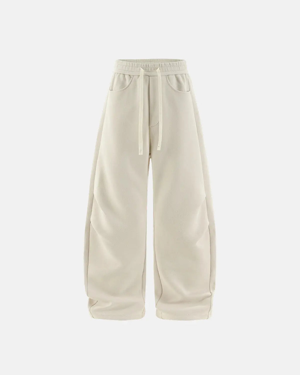 Inflation Solid Color Fleece Barrel Sweatpant with elastic waistband and relaxed fit, made of soft fleece fabric.