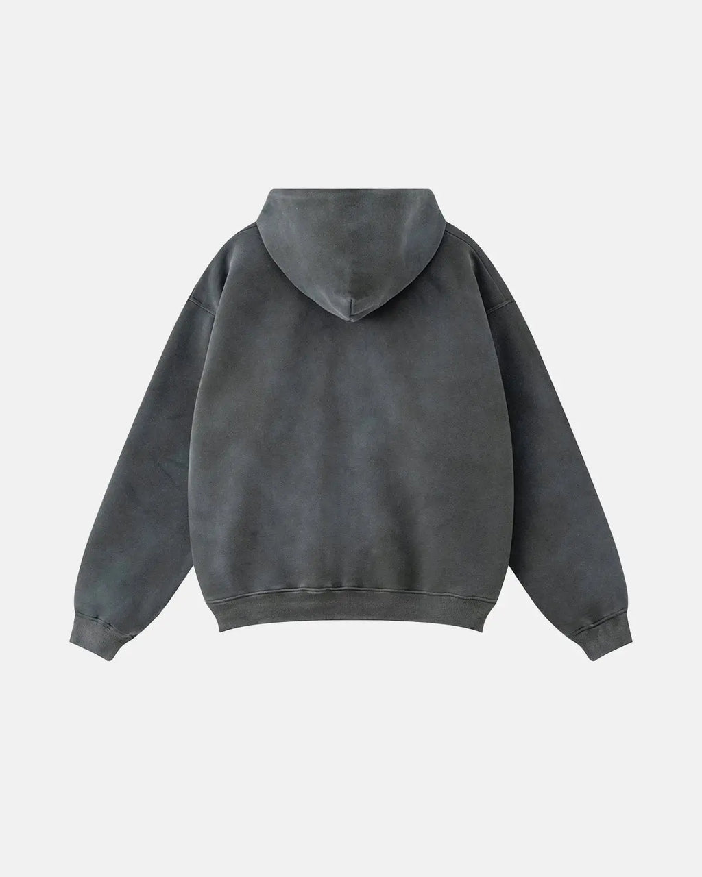 Acid washed zip-up hoodie by INFLATION Streetwear featuring a casual fit and distressed denim-inspired fabric.