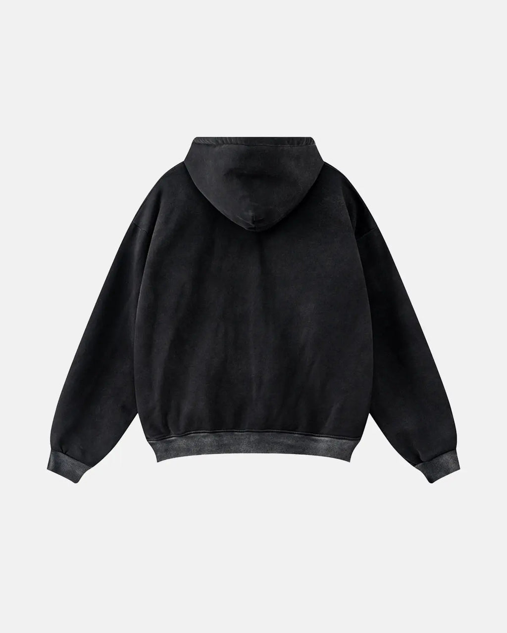 Inflation Streetwear striped acid wash zip-up hoodie with front pockets and hood, featuring bold vertical stripe pattern.