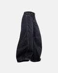 INFLATION Raw Color Barrel Baggy Jeans, casual pants with a relaxed fit and raw waistband, shown in natural light.