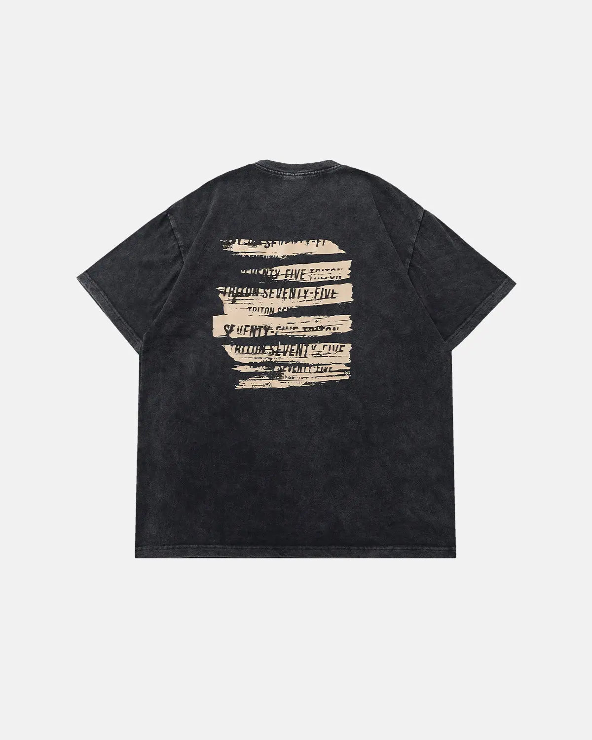 Retro washed graphic cotton T-shirt by INFLATION with vintage-style print, casual streetwear look, and soft fabric.