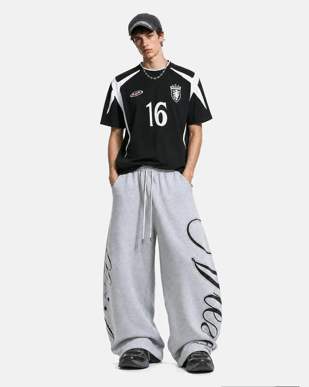 Inflation Streetwear Retro Color Block Embroidered Jersey T-Shirt featuring bold color blocks and embroidered logo design.