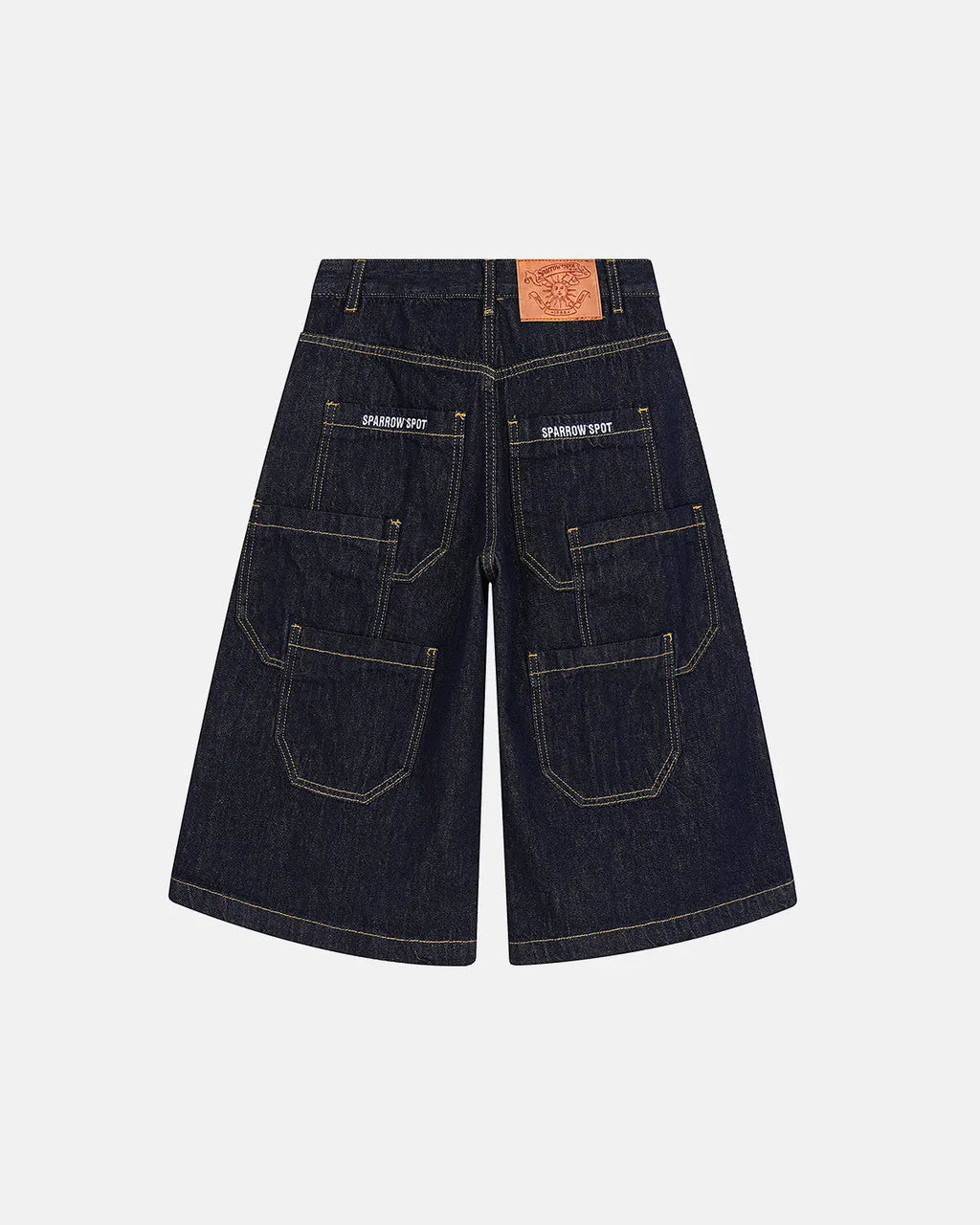 Inflation Streetwear Carpenter Raw Baggy Jorts, casual denim pants with a raw hem, relaxed fit, and streetwear style.