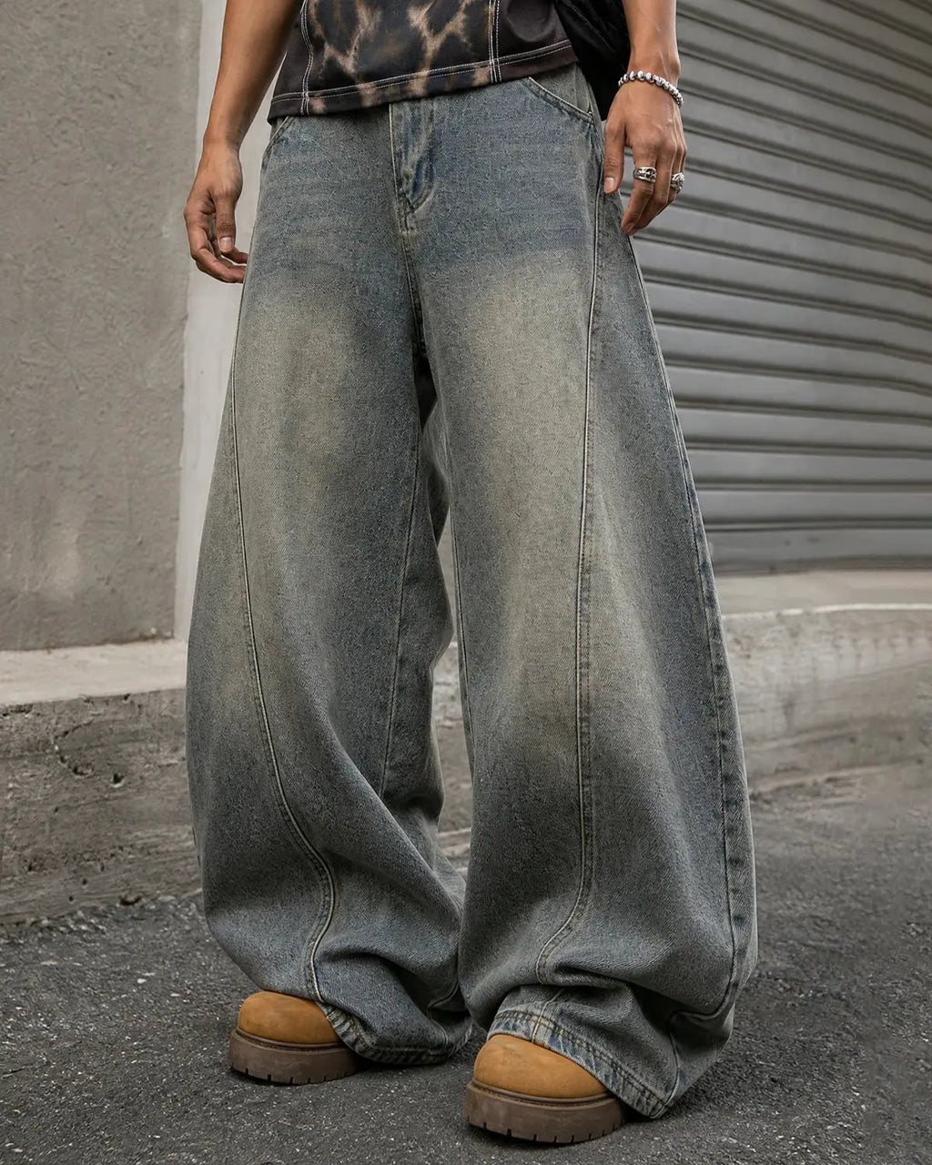 Inflation Super Barrel Baggy Jeans, stylish men's pants with a loose fit and modern streetwear design, shown in the product image.