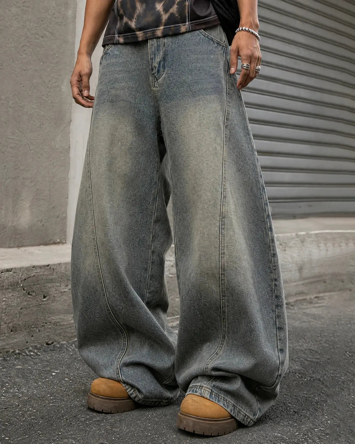 Inflation Super Barrel Baggy Jeans, stylish men's pants with a loose fit and modern streetwear design, shown in the product image.