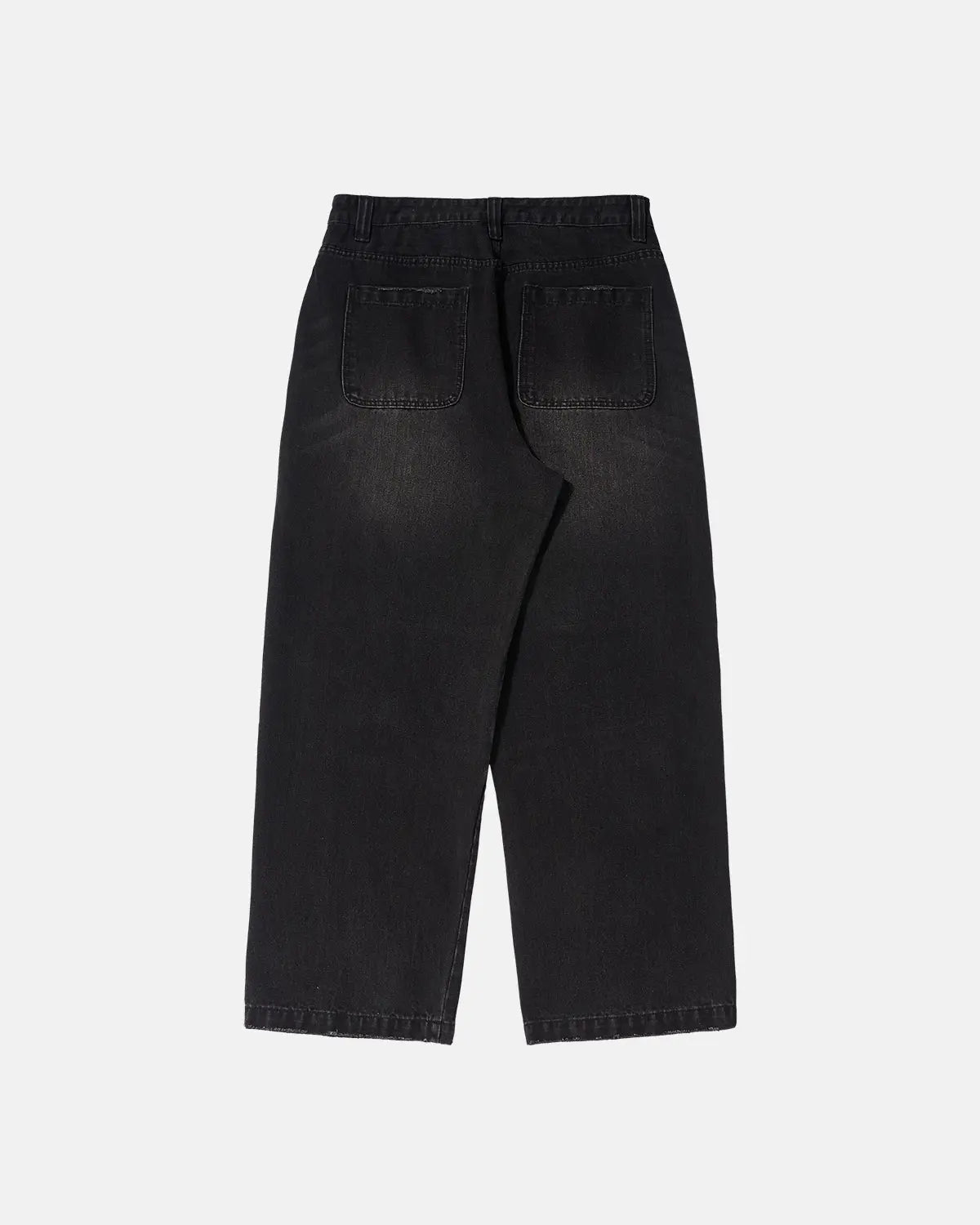 Inflation Faded Dirty Baggy Cargo Jeans with distressed details and relaxed fit, showcasing the casual, rugged style of the denim.