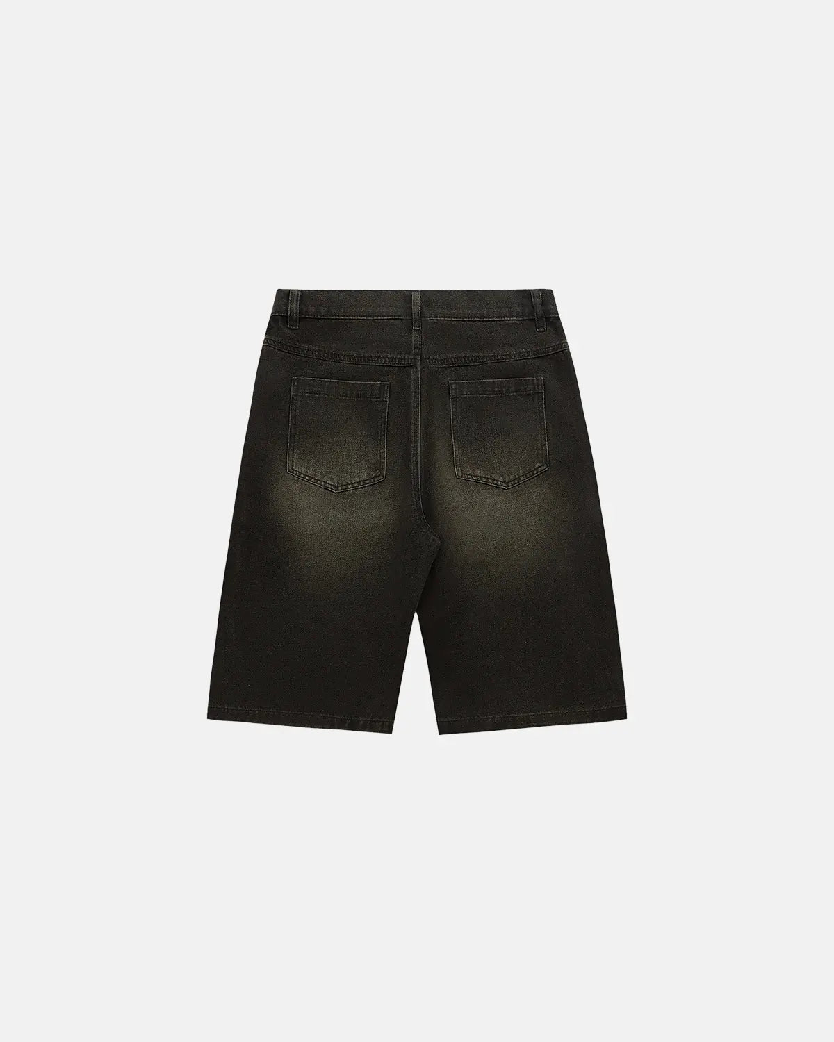 Retro washed denim jorts by INFLATION, stylish men's jeans with a vintage, distressed look perfect for streetwear fashion.