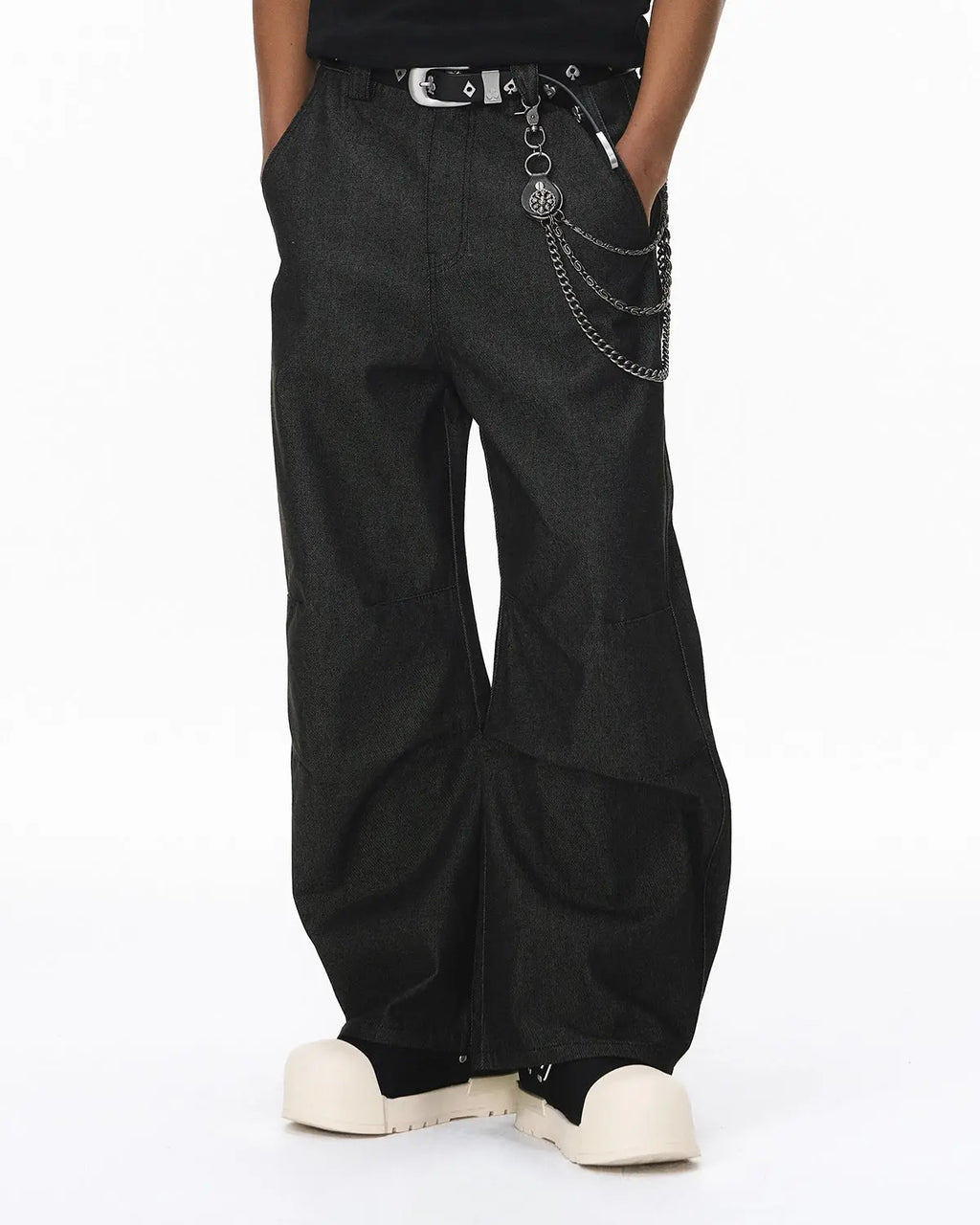 Raw Baggy Barrel Jeans by INFLATION Streetwear featuring a loose fit, distressed denim, and vintage-inspired style.
