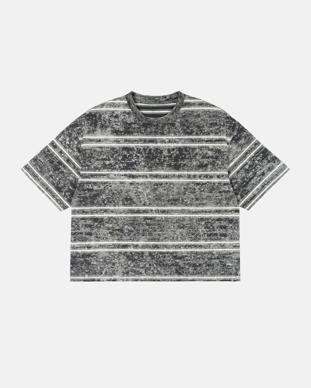 Vintage washed striped boxy T-shirt by INFLATION, featuring a relaxed fit and casual style with blue and white horizontal stripes.