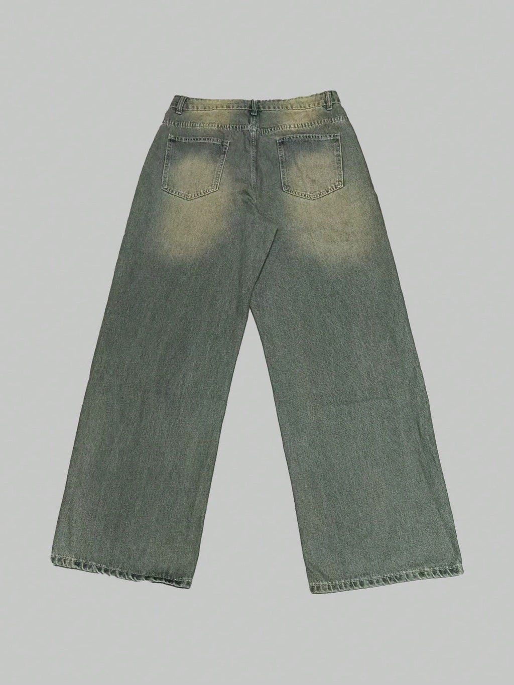 Inflation wide-leg distressed vintage denim jeans with loose fit and faded finish, casual style for everyday wear.