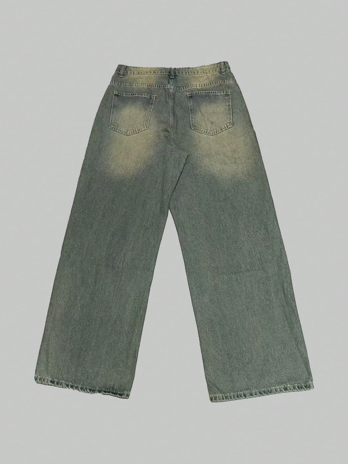 Inflation wide-leg distressed vintage denim jeans with loose fit and faded finish, casual style for everyday wear.