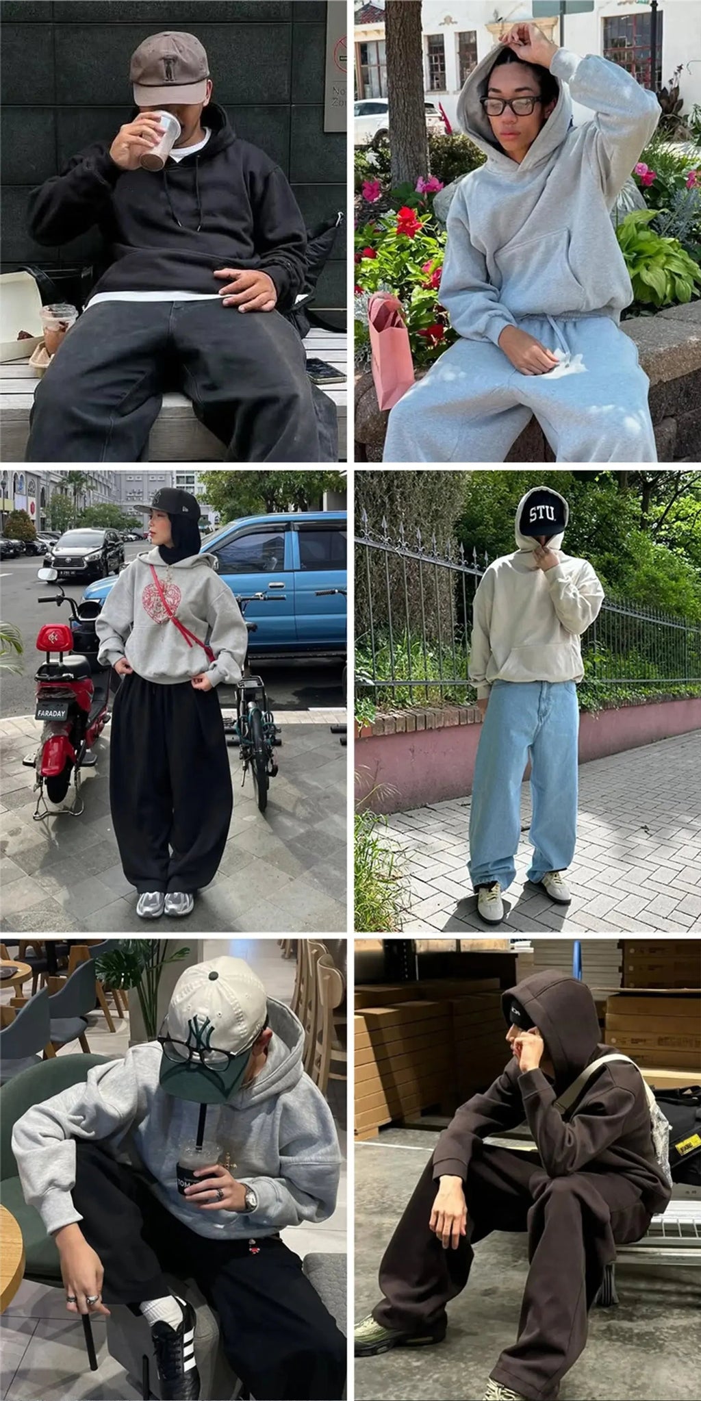 Blank comfy boxy fit hoodie by INFLATION, featuring a relaxed silhouette and plain design, ideal for streetwear styling.