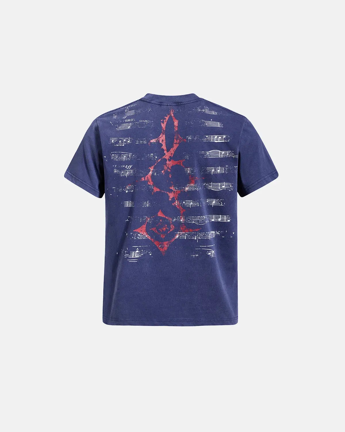 Acid washed music graphic T-shirt by INFLATION featuring a vibrant print on soft cotton fabric.