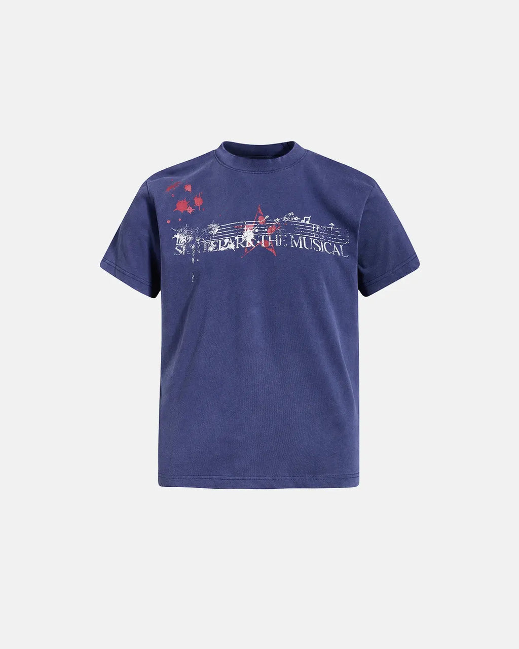 Acid washed music graphic T-shirt by INFLATION featuring a vintage-inspired design on a casual streetwear T-shirt.
