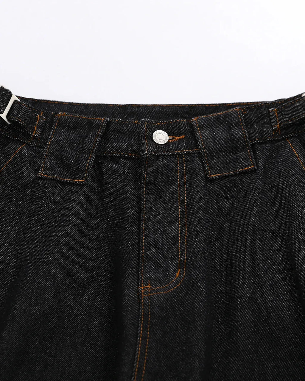 Inflation Streetwear layered utility baggy jorts pants with multiple pockets and distressed denim design, casual streetwear style.