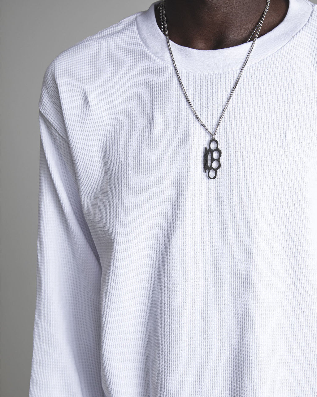 Shaka Wear heavyweight long-sleeve thermal shirt in black, featuring a snug fit and soft, warm fabric for cold weather.