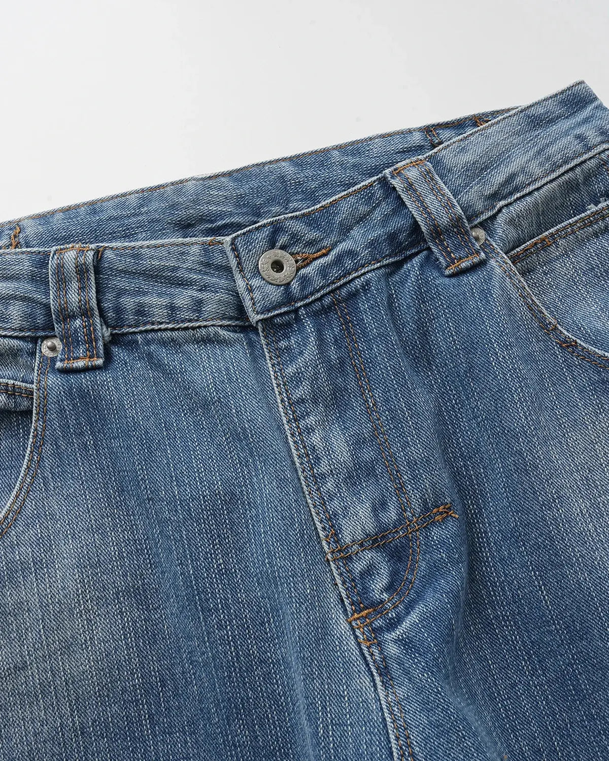 Inflation Bamboo Weave Cinch Back Baggy Jeans with relaxed fit, high waist, and stylish bamboo pattern, casual streetwear style.