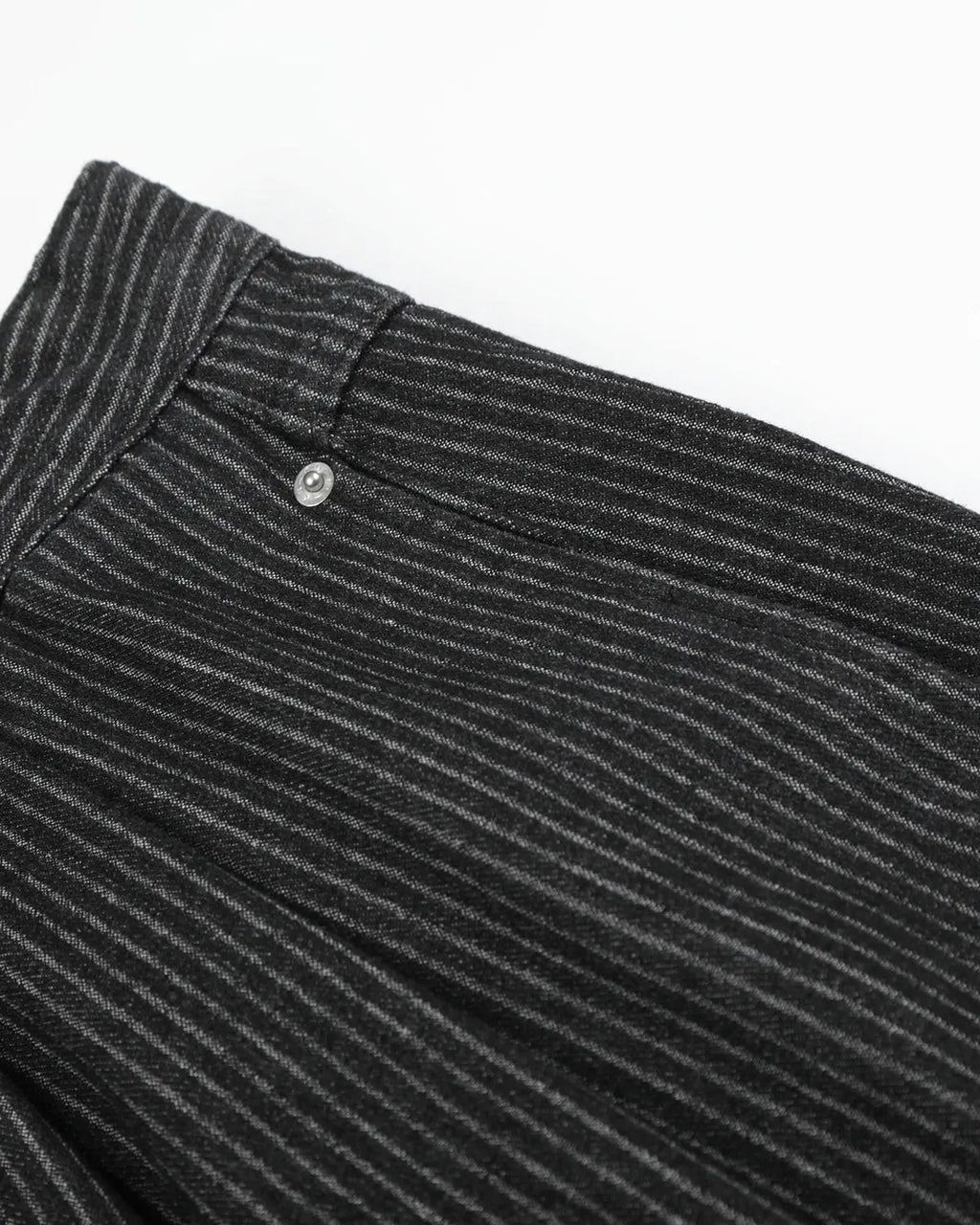Inflation Streetwear striped button fly baggy jorts, casual denim pants with bold striped pattern and relaxed fit.