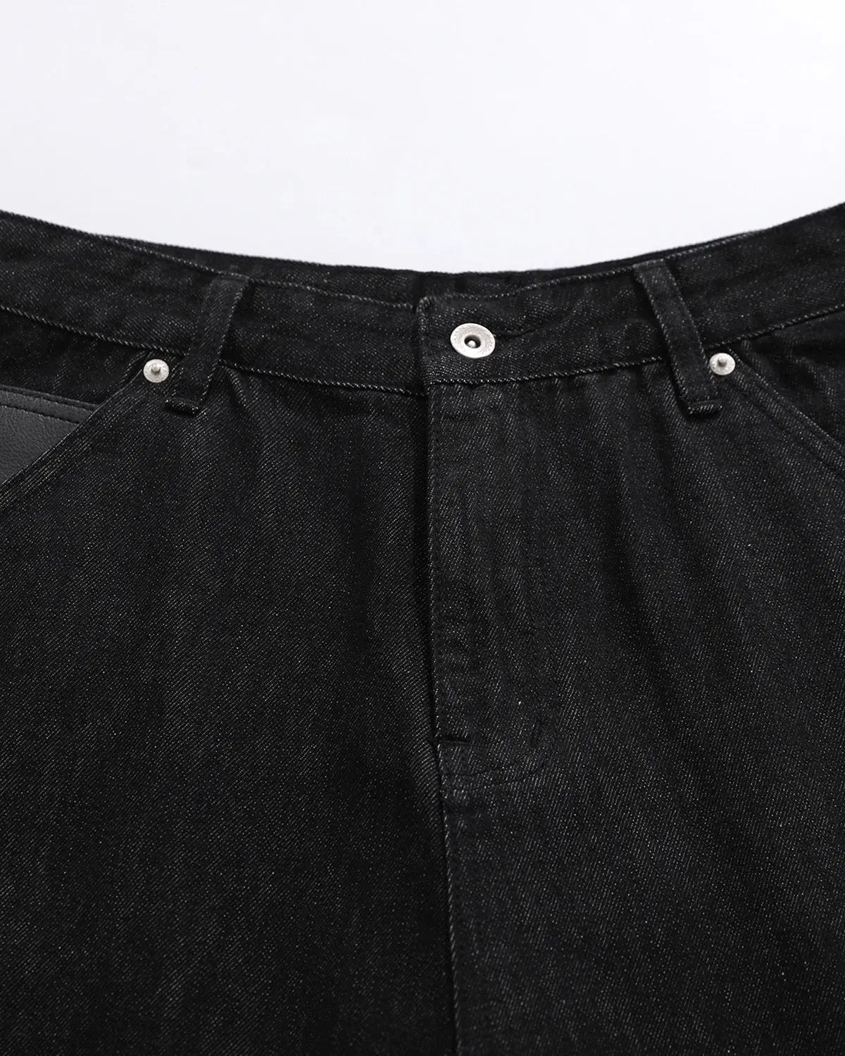 Inflation Streetwear longline wide-leg jorts pants with a relaxed fit, denim fabric, and stylish oversized design.